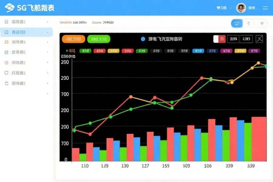 一份详细的SG飞艇走势图表，采用折线和柱状图展示号码走势，色彩鲜明，界面专业